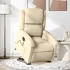 Image de vidaXL Fauteuil de relaxation, massage, inclinable électrique réglable tissu crème
