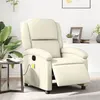 Image de Fauteuil de massage inclinable électrique crème similicuir
