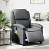 Image de vidaXL Fauteuil de massage, relaxation électrique similicuir gris