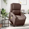Image de vidaXL Fauteuil de relaxation, massage, inclinable électrique similicuir marron
