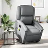Image de vidaXL Fauteuil de relaxation, massage, inclinable électrique similicuir gris