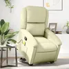 Image de vidaXL Fauteuil de massage, relaxation echt leer crème