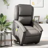 Image de vidaXL Fauteuil de massage, relaxation echt leer gris