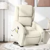Image de vidaXL Fauteuil de massage, relaxation velours crème