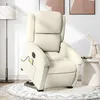 Image de vidaXL Fauteuil de relaxation, massage, inclinable électrique réglable velours crème