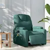 Image de vidaXL Fauteuil de massage, relaxation électrique réglable tissu vert foncé