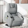 Image de vidaXL Fauteuil de massage inclinable Gris clair Tissu 3204380