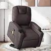 Image de vidaXL Fauteuil de massage, relaxation tissu marron foncé