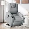 Image de vidaXL stoel électrique réglable tissu gris clair
