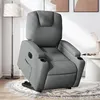 Image de vidaXL stoel électrique réglable tissu gris foncé