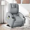 Image de vidaXL Fauteuil inclinable de massage électrique Gris clair Tissu 3204404