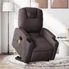 Image de vidaXL Fauteuil de relaxation, massage, inclinable électrique réglable tissu marron foncé