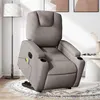 Image de vidaXL Fauteuil de relaxation, massage, inclinable électrique réglable tissu taupe