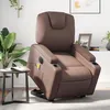Image de vidaXL Fauteuil de relaxation, massage, inclinable électrique similicuir marron
