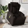 Image de vidaXL Fauteuil de massage, relaxation tissu marron foncé