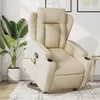 Image de vidaXL Fauteuil de massage, relaxation tissu crème