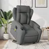 Image de vidaXL Fauteuil de relaxation, massage, inclinable électrique réglable tissu gris foncé