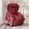 Image de vidaXL Fauteuil de relaxation, massage, inclinable électrique réglable tissu bordeaux