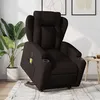 Image de vidaXL Fauteuil de relaxation, massage, inclinable électrique réglable tissu marron foncé