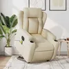 Image de vidaXL Fauteuil de relaxation, massage, inclinable électrique réglable tissu crème