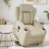Image de vidaXL Fauteuil inclinable de massage Crème Similicuir 3204552