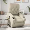 Image de vidaXL Fauteuil inclinable de massage Crème Similicuir 3204780