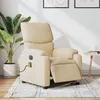 Image de vidaXL Fauteuil de massage, relaxation électrique réglable tissu crème