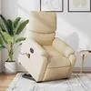 Image de vidaXL Fauteuil de relaxation, massage, inclinable électrique réglable tissu crème