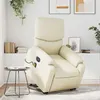 Image de vidaXL Fauteuil de relaxation, massage, inclinable électrique similicuir crème