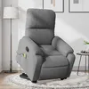 Image de vidaXL Fauteuil de massage, relaxation tissu microfibre gris foncé