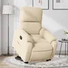 Image de vidaXL stoel électrique réglable tissu microfibre crème