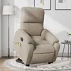 Image de vidaXL Fauteuil de relaxation, massage, inclinable électrique réglable tissu microfibre taupe
