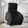 Image de vidaXL Fauteuil de relaxation, massage, inclinable électrique réglable tissu microfibrenoir