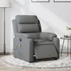 Image de vidaXL Fauteuil de massage, relaxation électrique réglable tissu gris foncé