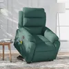 Image de vidaXL Fauteuil de relaxation, massage, inclinable électrique réglable tissu vert foncé