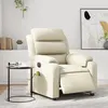 Image de vidaXL Fauteuil de massage, relaxation électrique similicuir crème