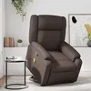 Image de vidaXL Fauteuil de massage, relaxation similicuir marron