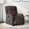 Image de vidaXL Fauteuil de massage inclinable électrique Marron foncé Tissu 3205195