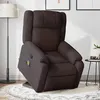Image de vidaXL Fauteuil inclinable de massage Marron foncé Tissu 3205219