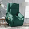 Image de vidaXL Fauteuil de relaxation, massage, inclinable électrique réglable tissu vert foncé