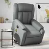 Image de vidaXL Fauteuil de relaxation, massage, inclinable électrique similicuir gris