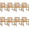 Image de Lot de 8 chaise Vidaxl en acacia non pliable exterieur H. 90 cm bois