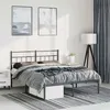 Image de vidaXL Bedframe met hoofdbord metaal zwart 135x190 cm355658