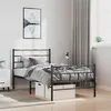 Image de vidaXL Bedframe met hoofd- en voeteneinde metaal zwart 100x190 cm355671