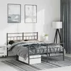 Image de vidaXL Bedframe met hoofd- en voeteneinde metaal zwart 135x190 cm355676