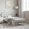Image de vidaXL Bedframe met hoofdbord metaal wit 100x190 cm355702