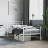 Image de vidaXL Cadre de lit métal avec tête de lit-pied de lit blanc 107x203cm 355722