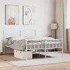 Image de vidaXL Cadre de lit métal avec tête de lit-pied de lit blanc 140x190cm 355726