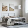 Image de vidaXL Bedframe met hoofd- en voeteneinde metaal wit 150x200 cm355728