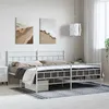 Image de vidaXL Bedframe met hoofd- en voeteneinde metaal wit 193x203 cm355732